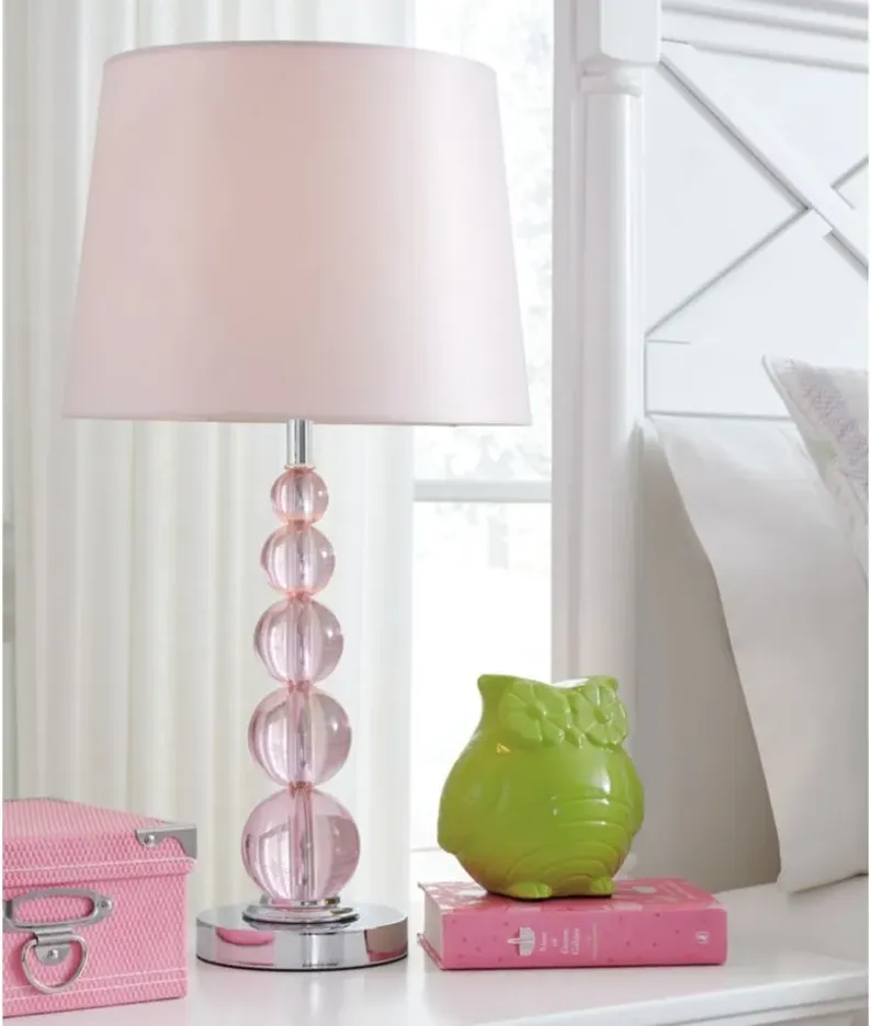 Letty Crystal Table Lamp in Pink by Ashley Express