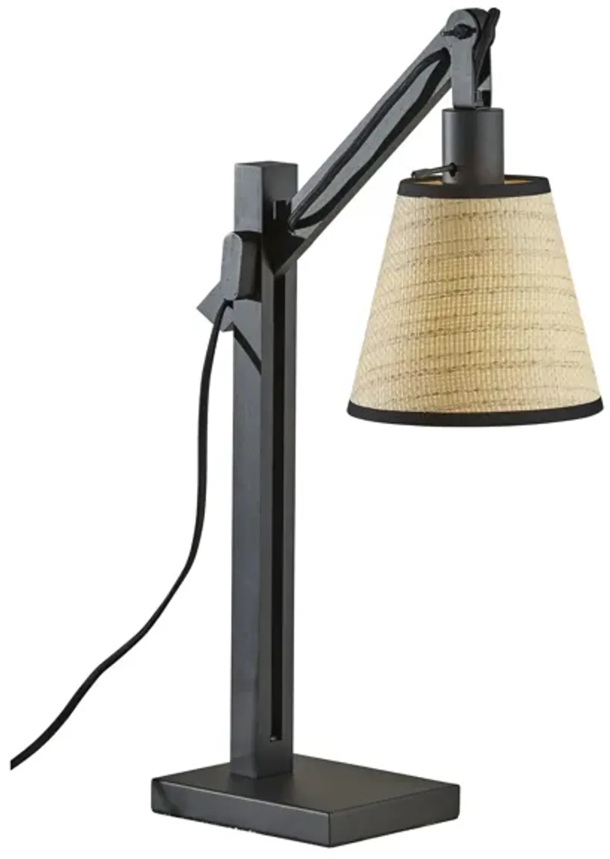 Walden Table Lamp in Black Metal & Black Wood by Adesso Inc