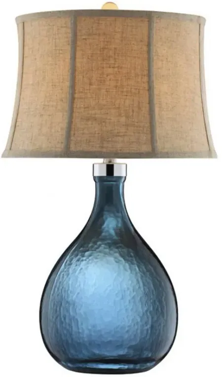 Ariga Glass Table Lamp in Art Glass Blue by Simon Blake Interiors