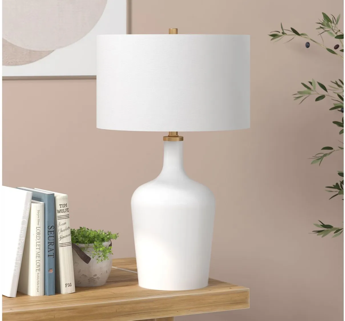 Sebago Table Lamp in White by Hudson & Canal