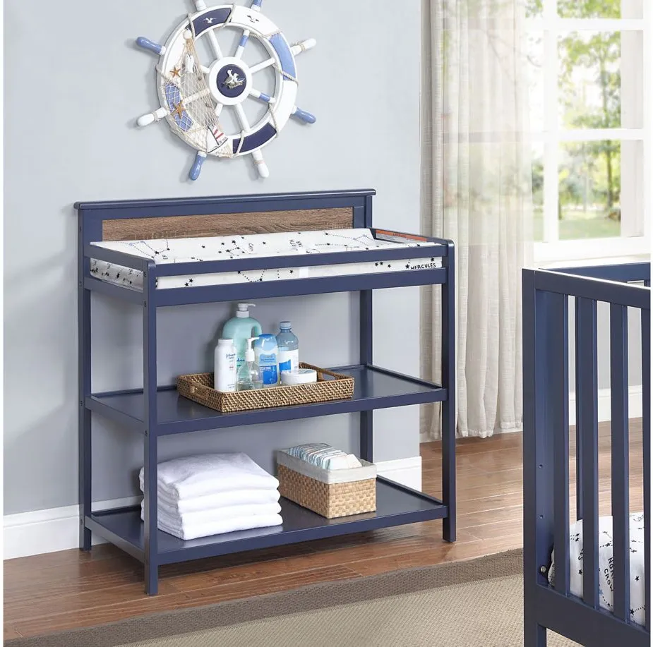 Connelly Changing Table in Midnight Blue/Vintage Walnut by Heritage Baby