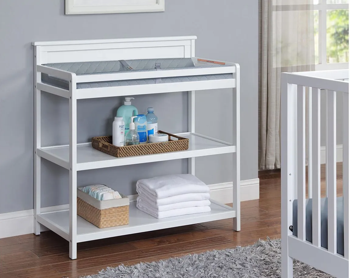 Connelly Changing Table in White/Rockport Gray by Heritage Baby