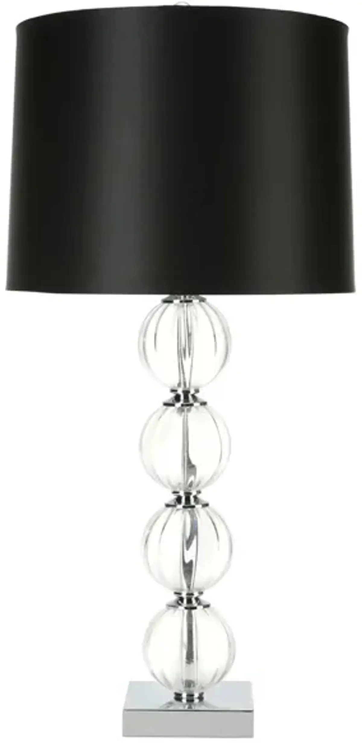 Sonja Black Crystal Glass Globe Lamp in Clear by Safavieh