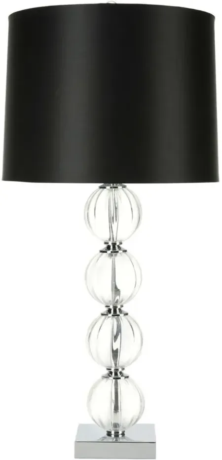 Sonja Black Crystal Glass Globe Lamp in Clear by Safavieh