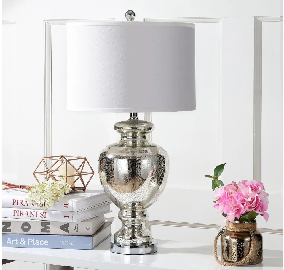 Sutton Mercury Glass Table Lamp in Silver by Safavieh