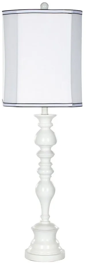 Remi Candlestick Lamp in White by Safavieh
