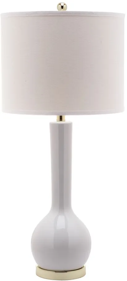 Odette Long Neck Ceramic Table Lamp in White by Safavieh