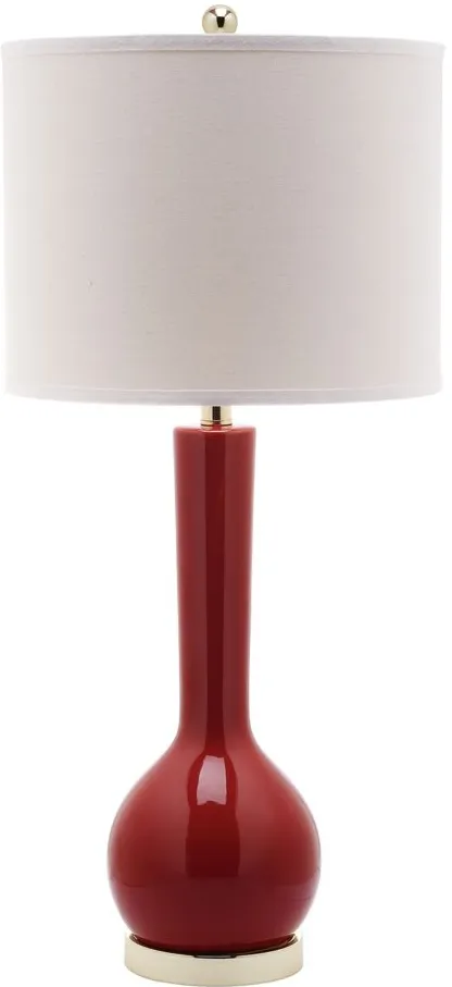 Odette Long Neck Ceramic Table Lamp in Red by Safavieh