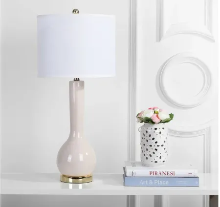 Odette Long Neck Ceramic Table Lamp in Gray by Safavieh