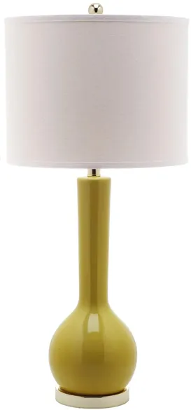 Odette Long Neck Ceramic Table Lamp in Yellow by Safavieh