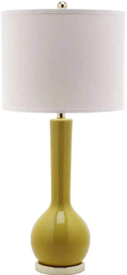 Odette Long Neck Ceramic Table Lamp in Yellow by Safavieh
