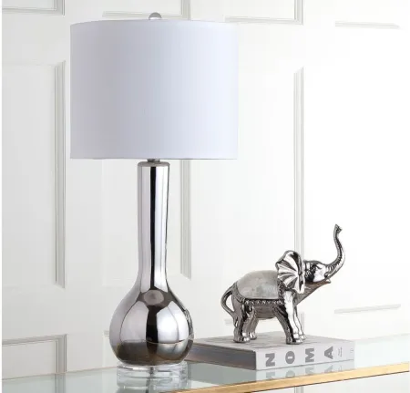 Odette Long Neck Ceramic Table Lamp in Silver by Safavieh