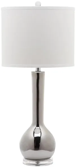 Odette Long Neck Ceramic Table Lamp in Silver by Safavieh