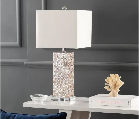 Portland Shell Table Lamp in Off-White by Safavieh