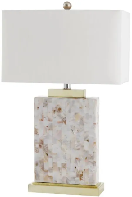 Stevie Shell Table Lamp in Off-White by Safavieh