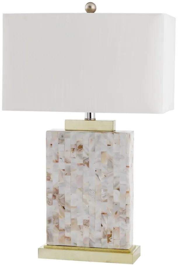 Stevie Shell Table Lamp in Off-White by Safavieh