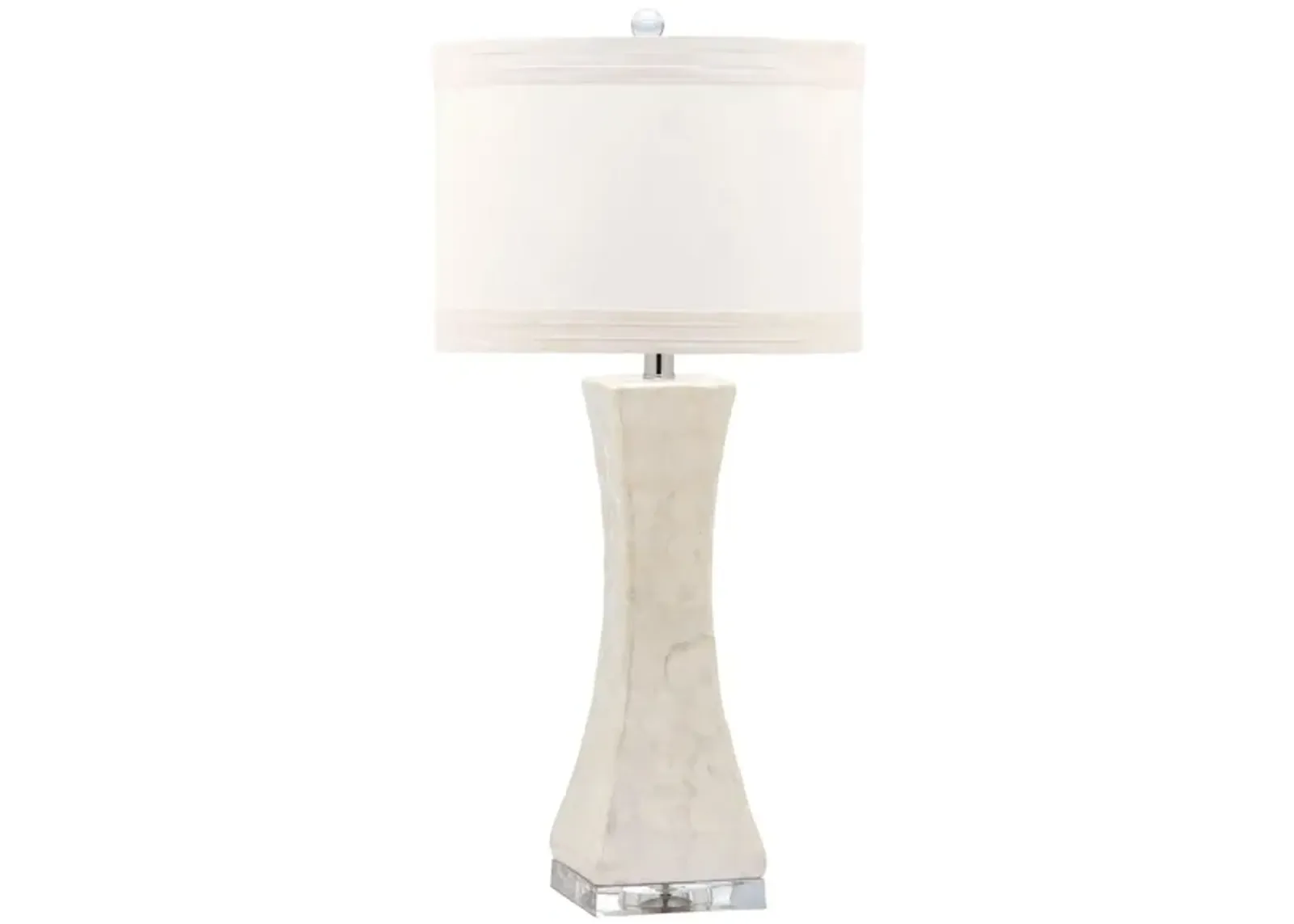 Cary Concave Table Lamp in White by Safavieh