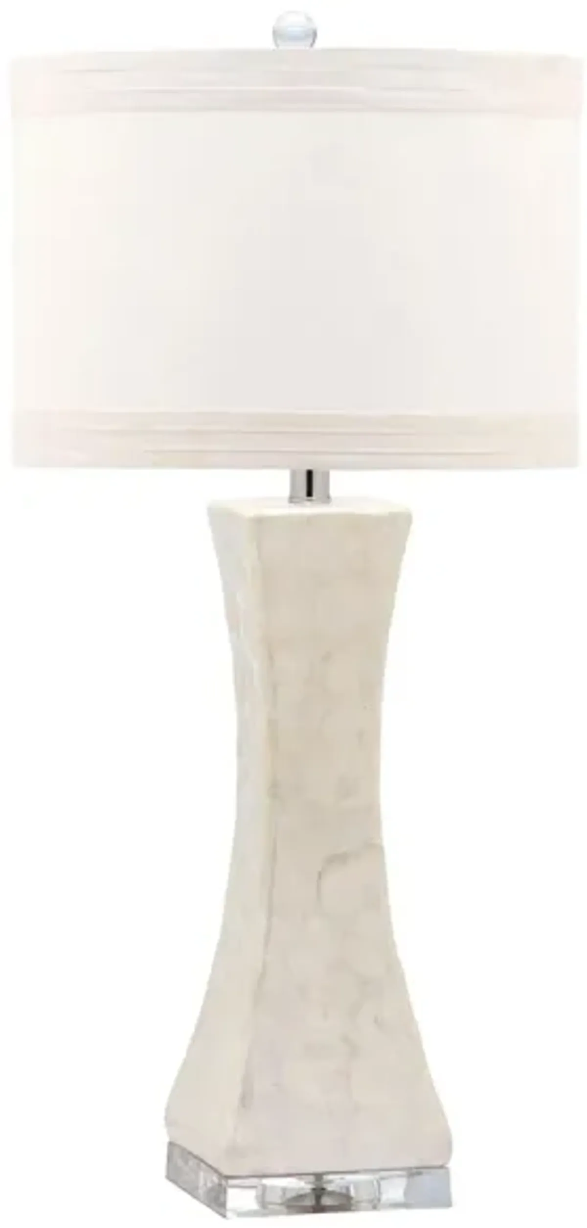 Cary Concave Table Lamp in White by Safavieh