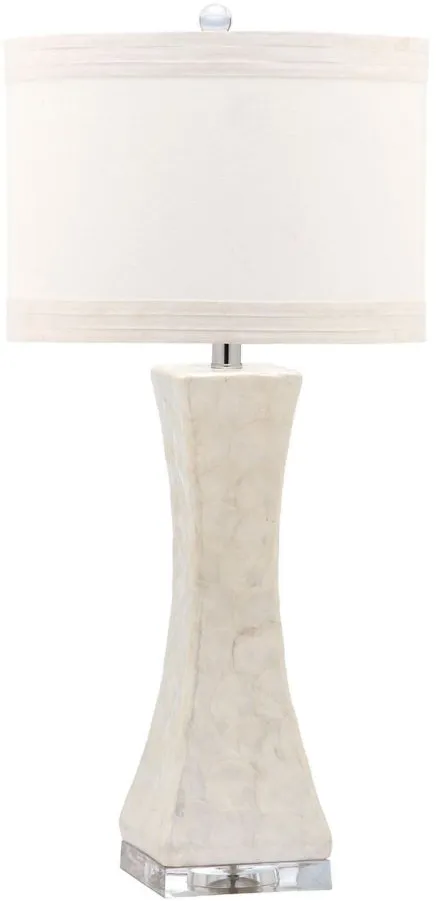 Cary Concave Table Lamp in White by Safavieh