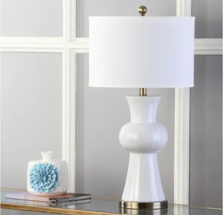 Arabelle Column Lamp in White by Safavieh