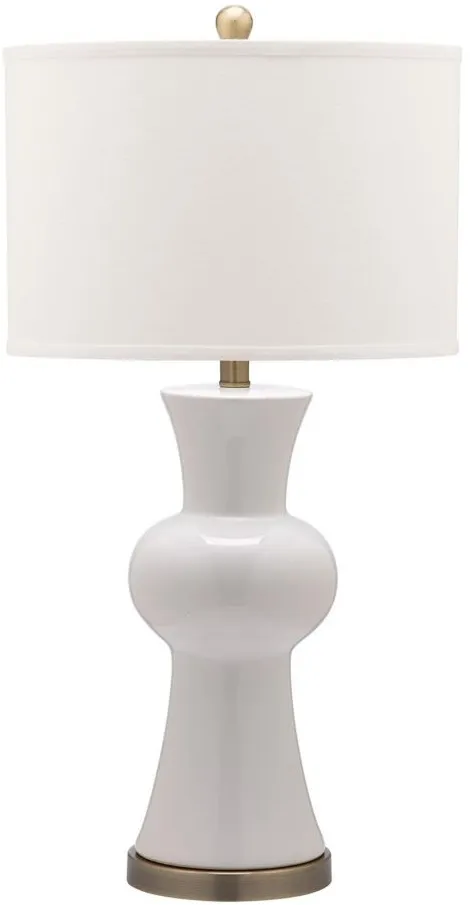 Arabelle Column Lamp in White by Safavieh