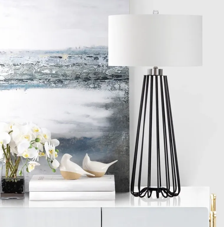 Iris Table Lamp in Black by Safavieh