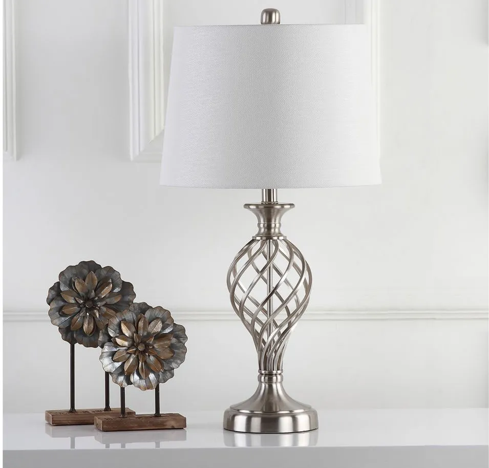 Talon Urn Table Lamp in Nickel by Safavieh