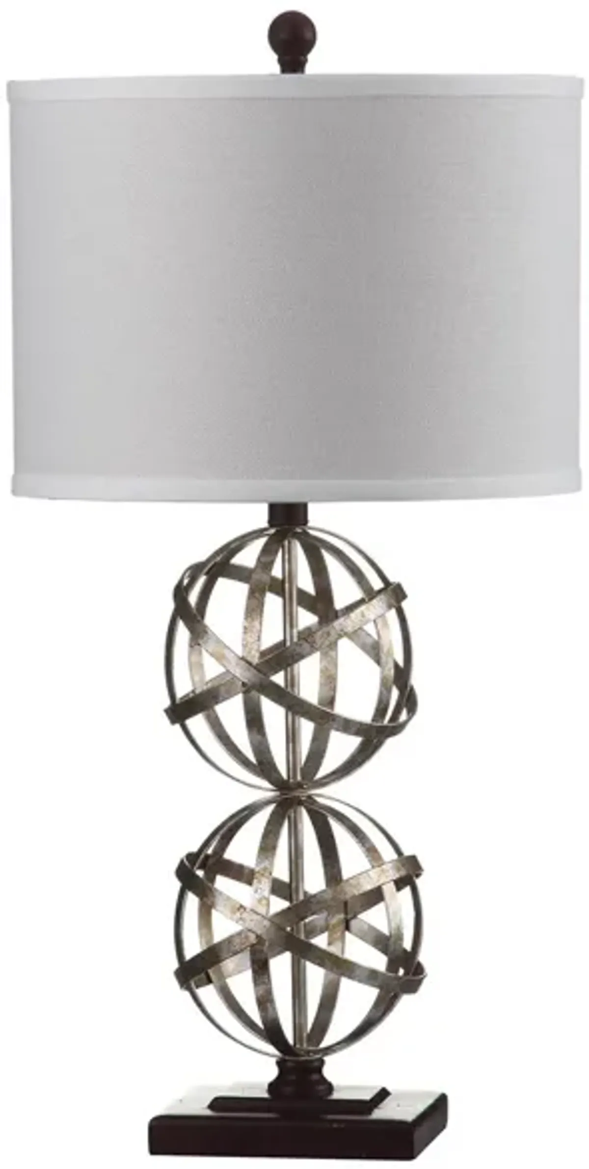 Alexus Double Spher Table Lamp in Silver by Safavieh