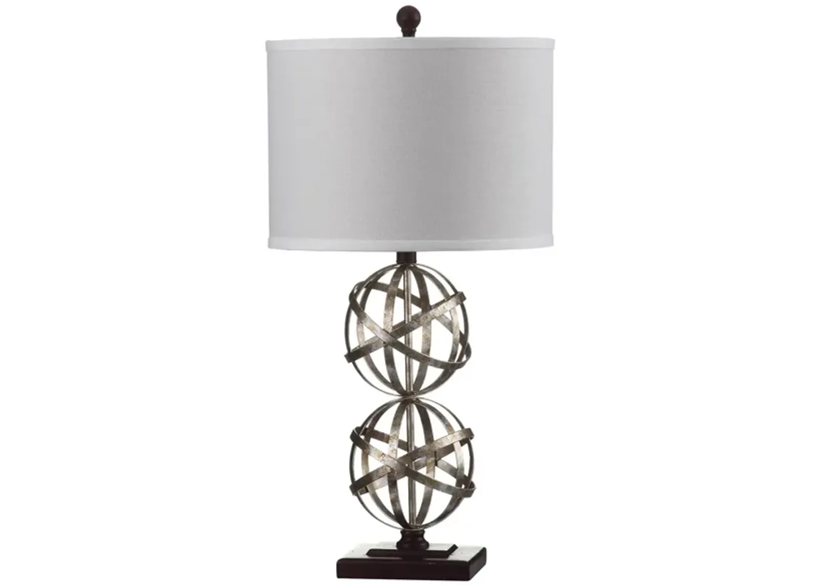 Alexus Double Spher Table Lamp in Silver by Safavieh