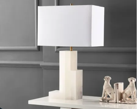 Dunes Alabaster Table Lamp in White by Safavieh