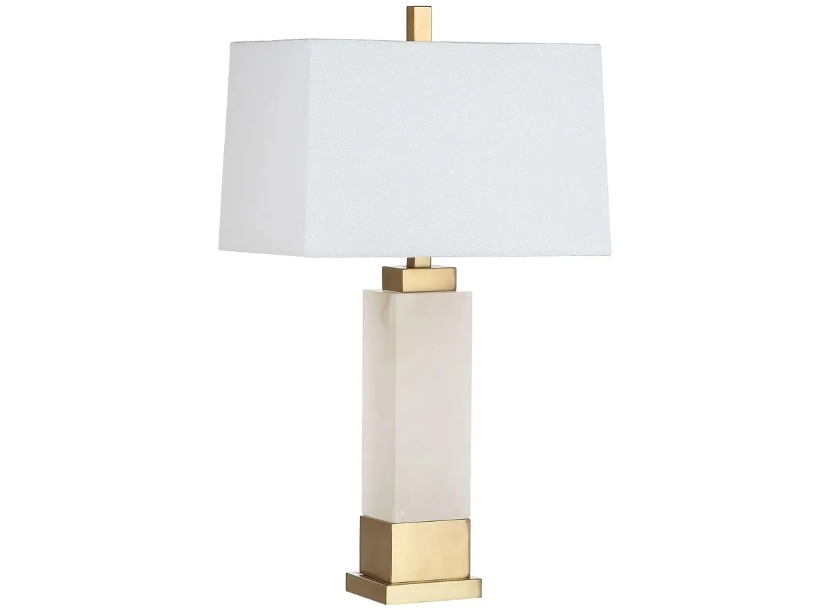 Lucian Alabaster Table Lamp in White by Safavieh