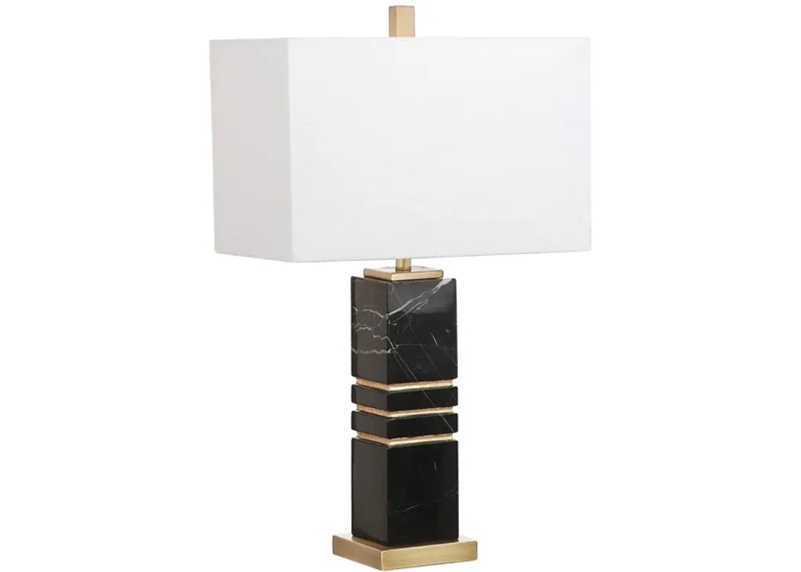 Casen Marble Table Lamp in Black by Safavieh