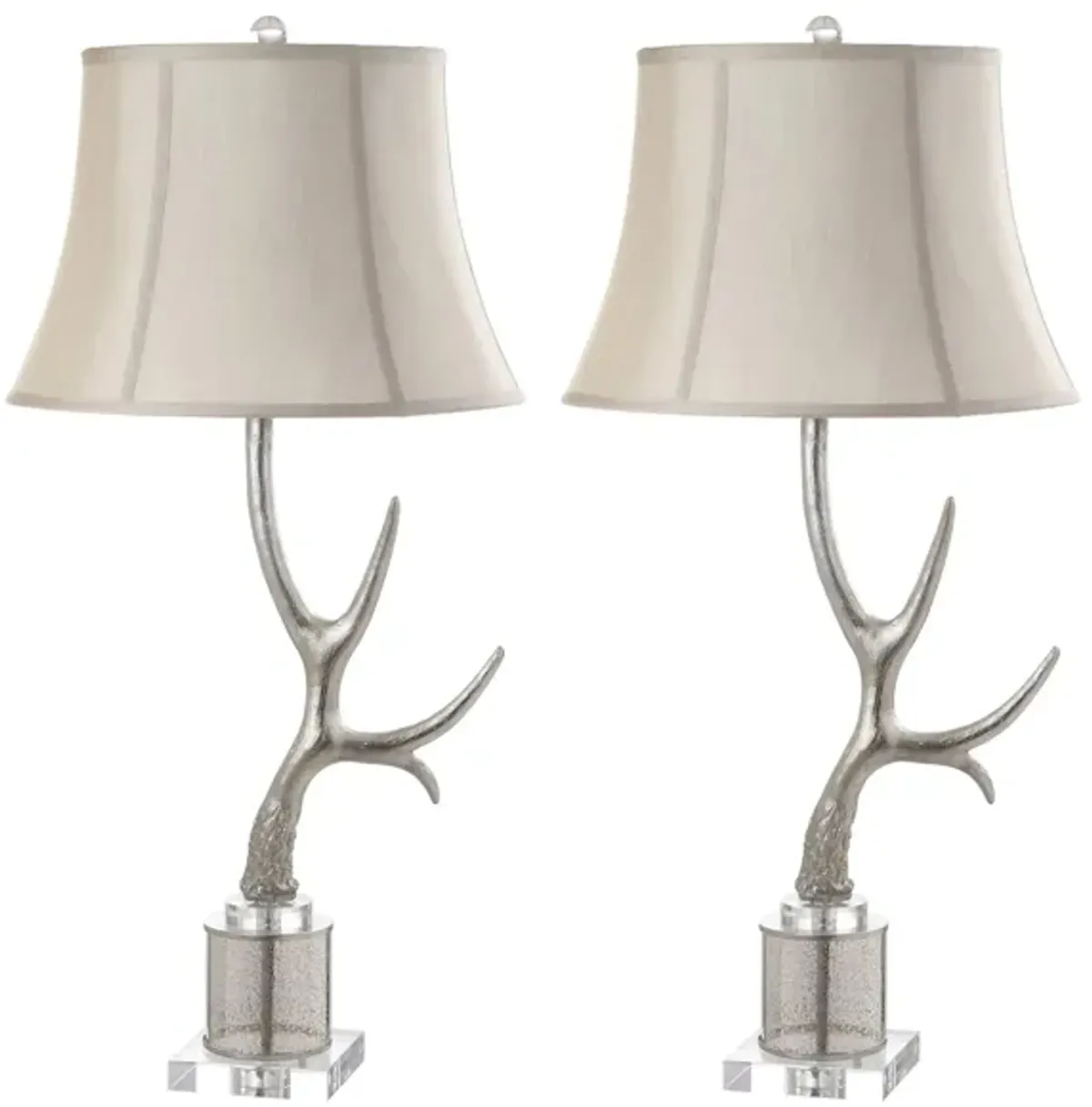 Lengston Antler Table Lamp Set in Silver by Safavieh