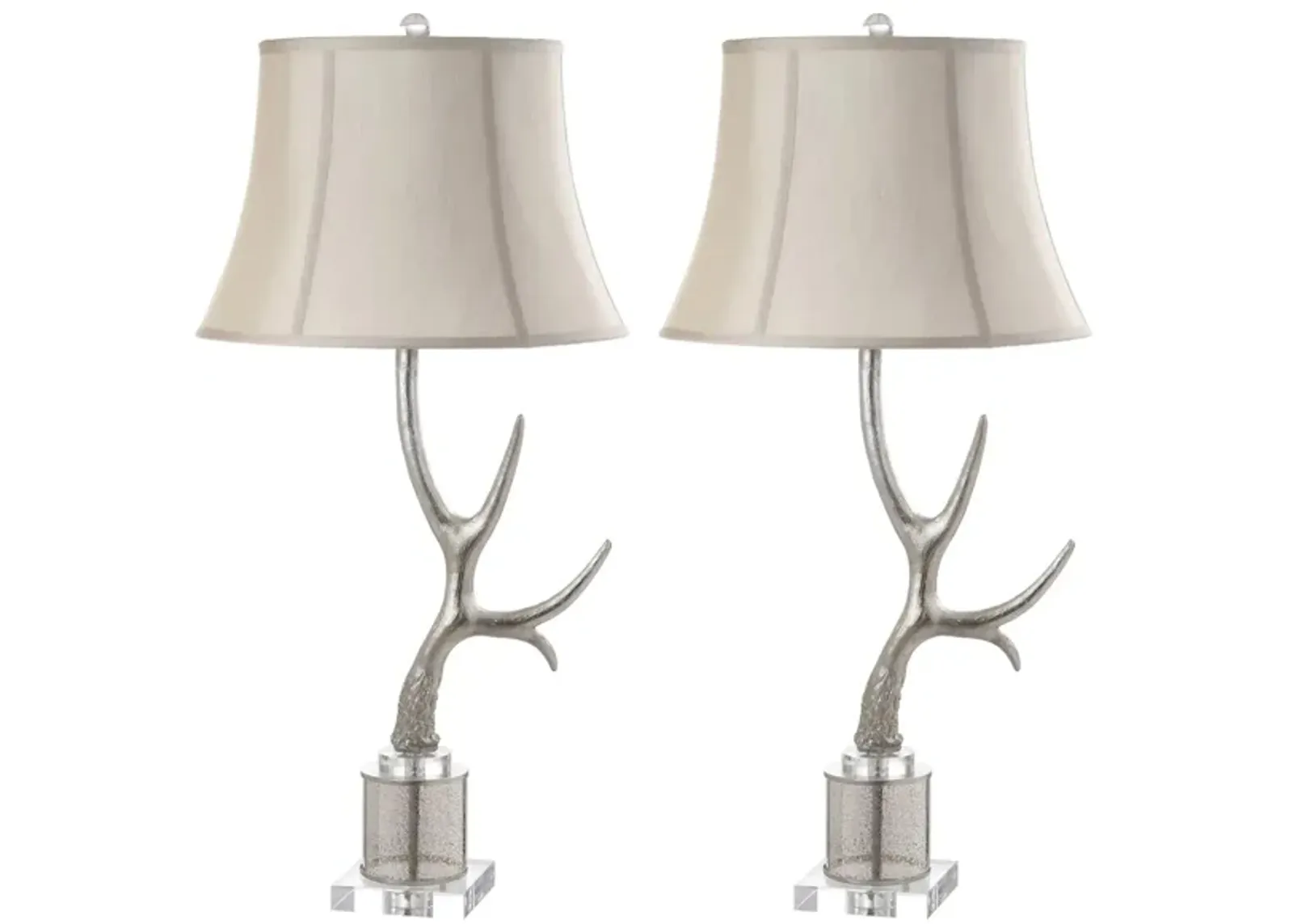 Lengston Antler Table Lamp Set in Silver by Safavieh