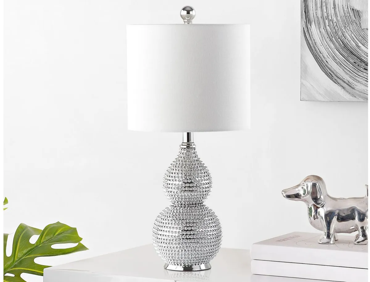 Cora Chrome Table Lamp in Silver by Safavieh