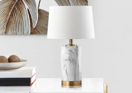 Hensley Marble Table Lamp in White by Safavieh