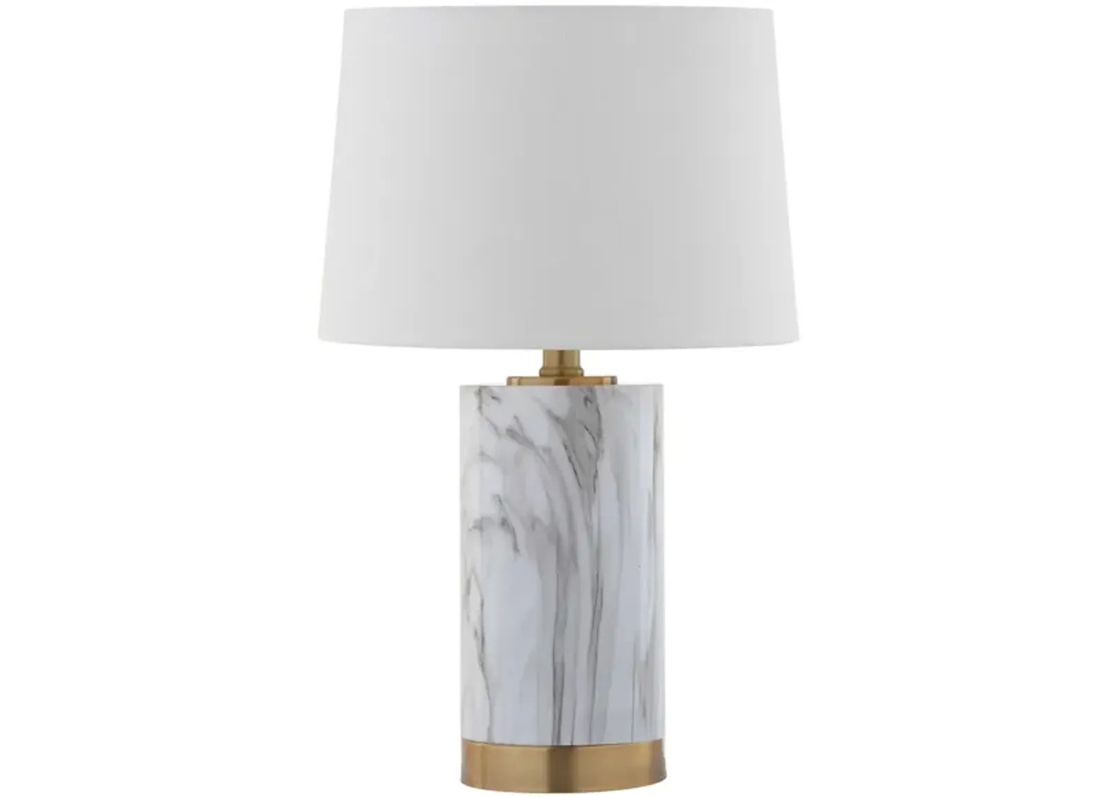 Hensley Marble Table Lamp in White by Safavieh