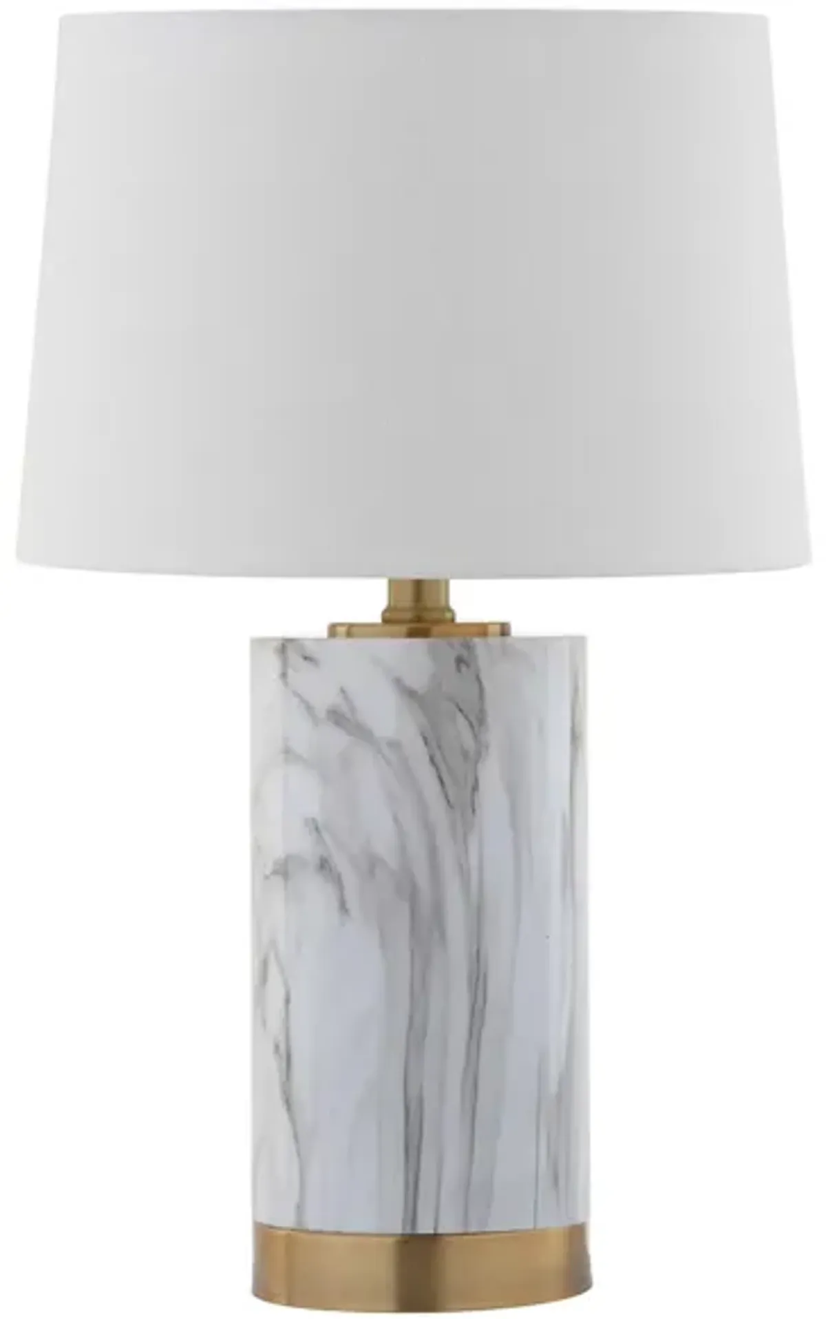 Hensley Marble Table Lamp in White by Safavieh