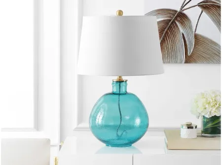 Marina Glass Table Lamp in Blue by Safavieh