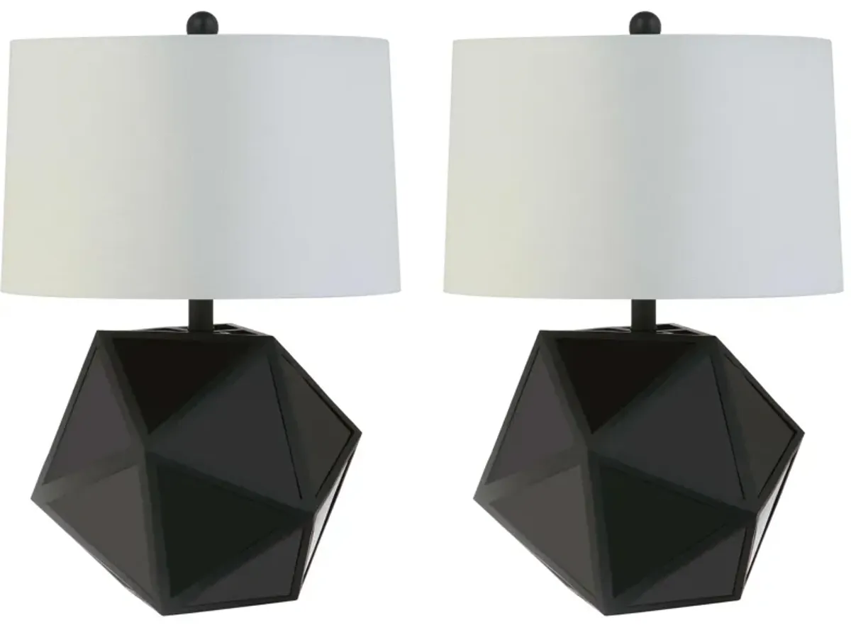 Adele Table Lamp Set in Black by Safavieh