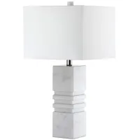 Lani Marble Table Lamp in White by Safavieh