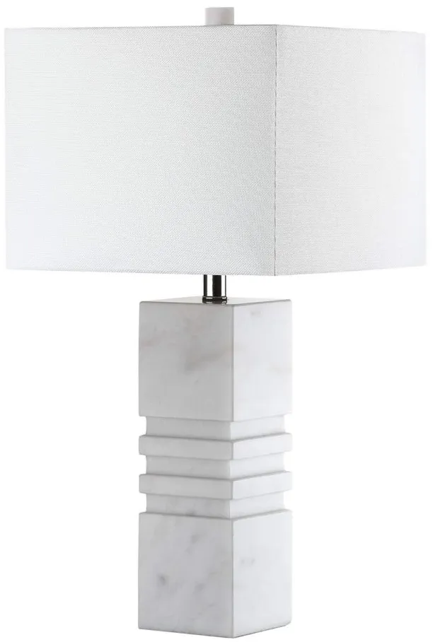 Lani Marble Table Lamp in White by Safavieh