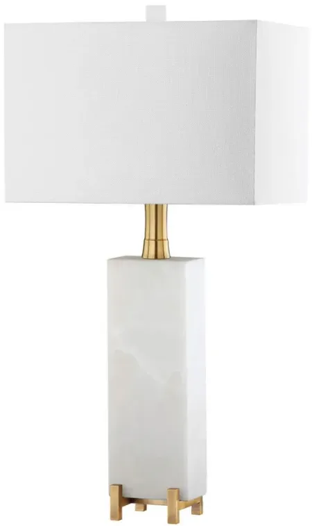 Drina Alabaster Table Lamp in White by Safavieh