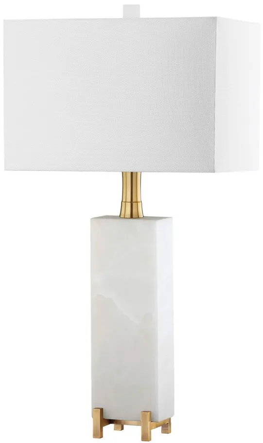 Drina Alabaster Table Lamp in White by Safavieh