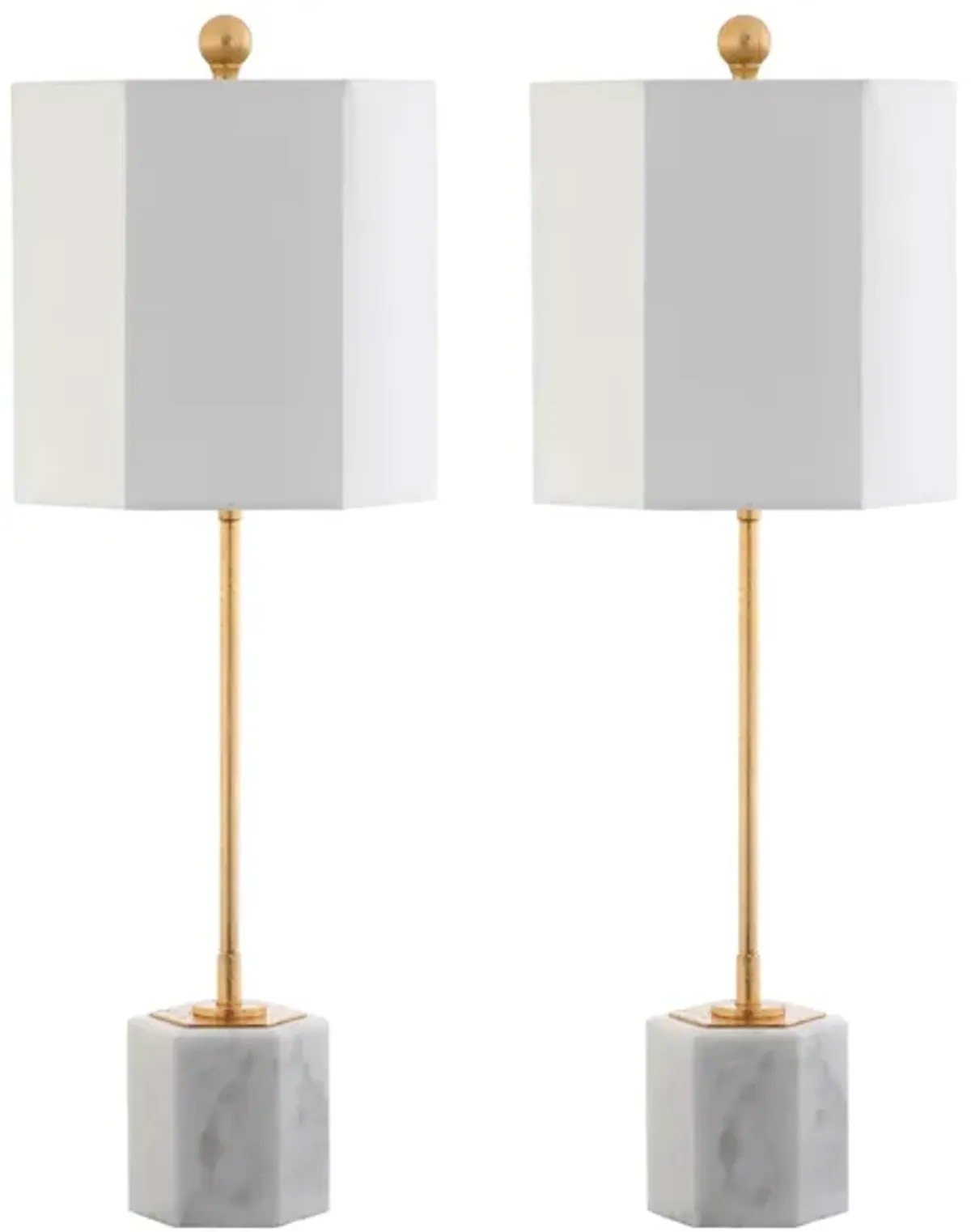 Annetta Marble Table Lamp in White by Safavieh