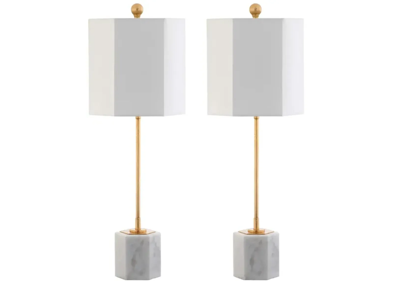 Annetta Marble Table Lamp in White by Safavieh