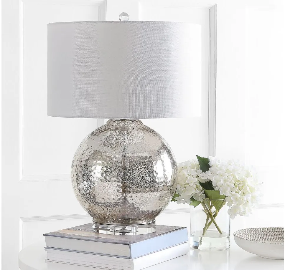 Andino Glass Table Lamp in Silver by Safavieh
