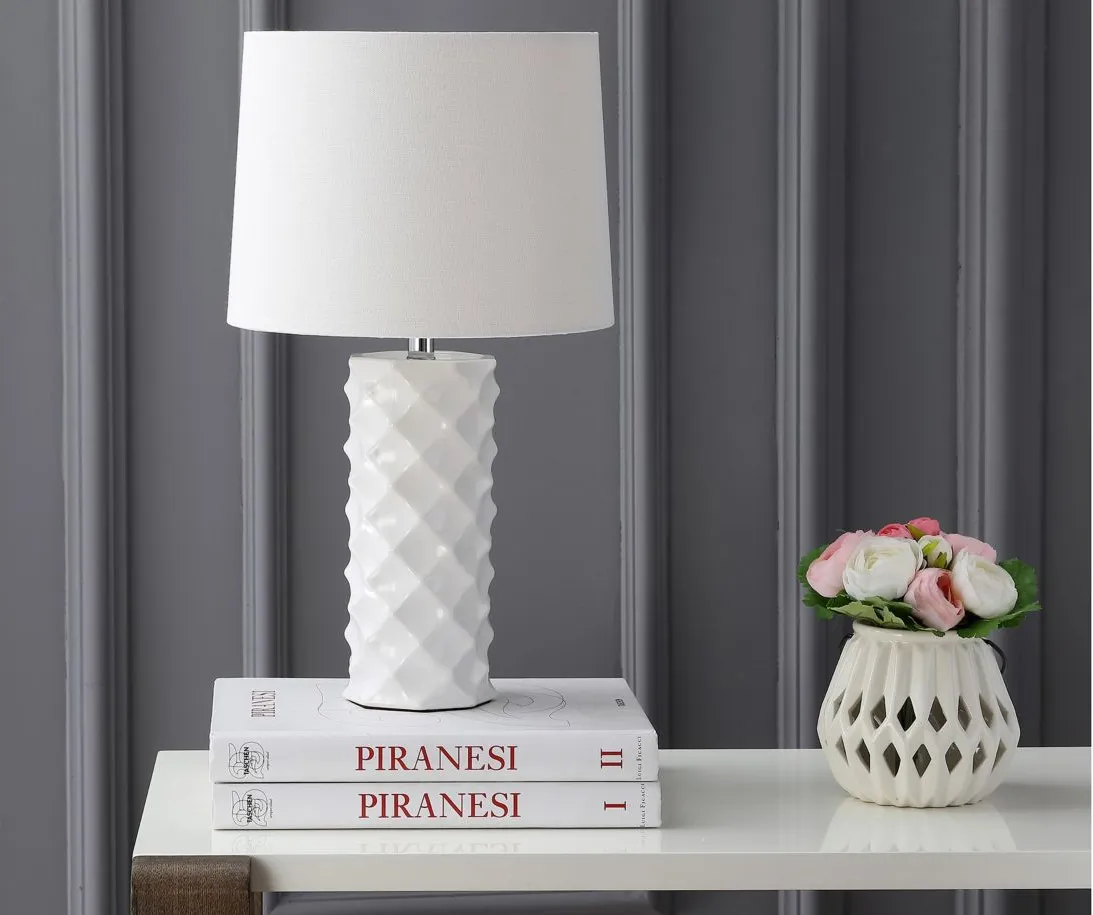 Aviana Table Lamp in White by Safavieh