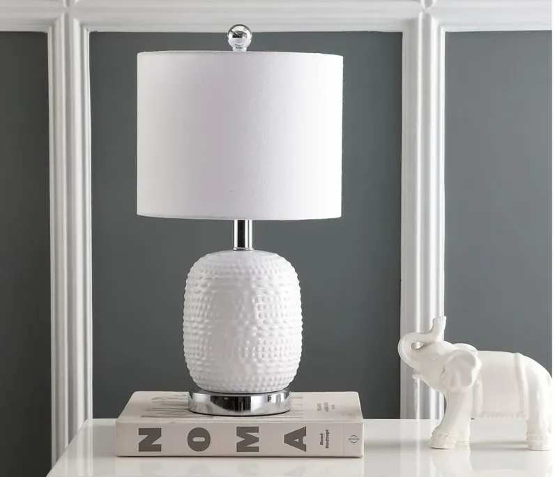 Faye Table Lamp in White by Safavieh