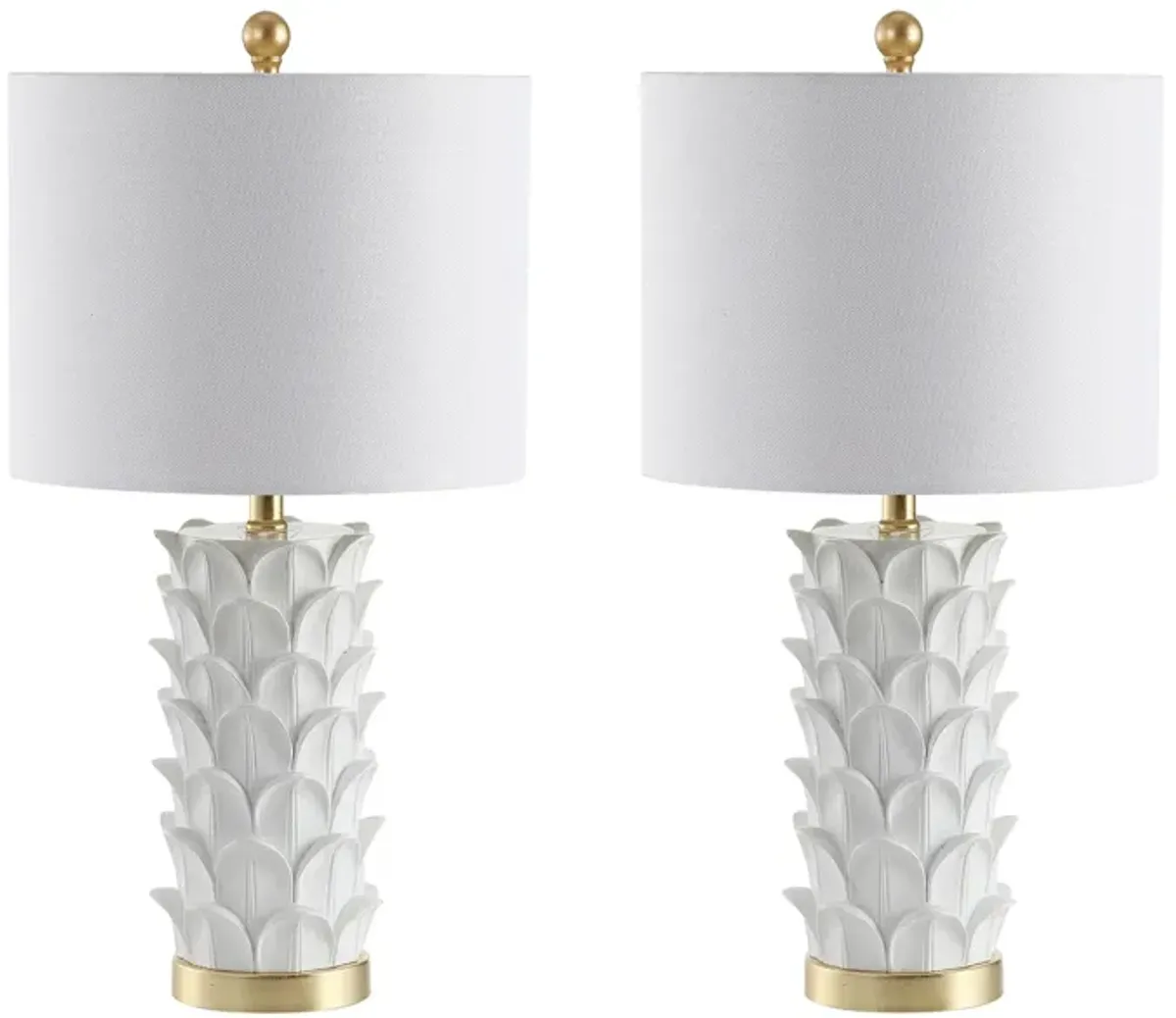 Callum Table Lamp Set in White by Safavieh